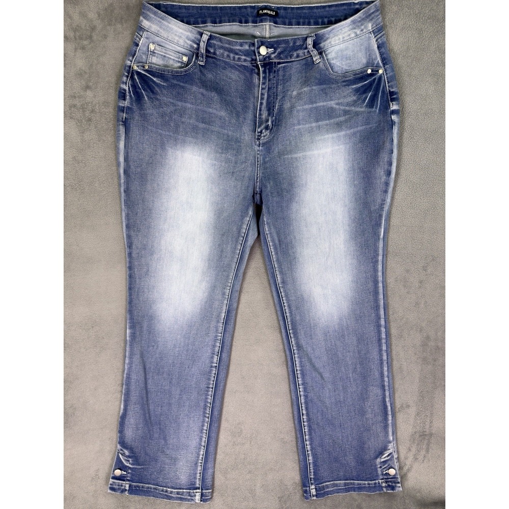 Flamingals Jeans Womens 4XL Blue Bootcut Medium Wash Denim High Rise Stretch‎